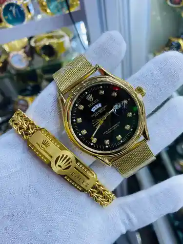 Montre Gold Black Prestige avec Bracelet Assorti
