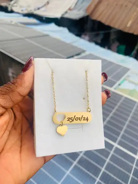 Collier Barrette Date Cœur – Personnalisable